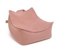 MEOWBABY Pouf Chambre Enfant - Fauteuil Poire Confortable et Léger - Pouf Poire Ergonomique pour Lecture et Jeu - Siège Douillet pour Fille et Garçon avec Remplissage de Billes, Côtelé, Rose Poudré
