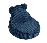 MEOWBABY Pouf Chambre Enfant - Fauteuil Poire Confortable et Léger - Pouf Poire Ergonomique pour Lecture et Jeu - Siège Douillet pour Fille et Garçon avec Remplissage de Billes, Churros, Bleu Minuit
