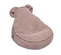 MEOWBABY Pouf Chambre Enfant - Fauteuil Poire Confortable et Léger - Pouf Poire Ergonomique pour Lecture et Jeu - Siège Douillet pour Fille et Garçon avec Remplissage de Billes, Côtelé, Rose Poudré