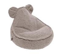MEOWBABY Pouf Chambre Enfant - Fauteuil Poire Confortable et Léger - Pouf Poire Ergonomique pour Lecture et Jeu - Siège Douillet pour Fille et Garçon avec Remplissage de Billes, Bearly, Gris Clair
