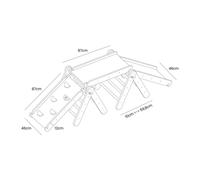 MEOWBABY Structure d'escalade pour enfants - Set intérieur deux triangles d'escalade avec trois toboggans/murs d'escalade, jeux Montessori Pikler en bois, noir