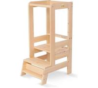 MEOWBABY Tour d'Observation Enfant Montessori - Tour d’Apprentissage pour Bébé - Tour d Observation en Bois pour Cuisine, Naturel