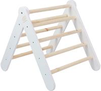 MEOWBABY Triangle à grimper - Structure d'escalade d'intérieur pour enfants, jeux triangulaires pour bébés, équipement d'escalade Montessori, triangle Pikler pour jeunes enfants, blanc