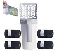 Meowbud Trottinette à déjections canines sans avec sac attaché, pelle à litière avec support, poubelle pour chat