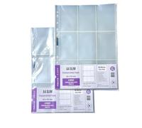 Meowcafe K-KEEP Lot de 50 pages de classeur format A4 Slim 9 pochettes simple face Kpop 63 x 93 mm, 11 trous, 100 microns, compatible avec classeur de bureau à 3 anneaux et 4 anneaux