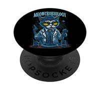 Meowcrobiology Chat Miaou Microbiologie Science Biologie PopSockets PopGrip Adhésif