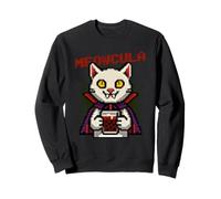 Meowcula Funny Pixel Art Vampire Chat Halloween Sweatshirt