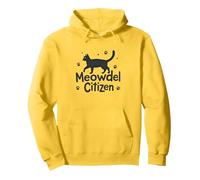 Meowdel Citizen Cat Lover Paw Sweat à Capuche, Unisexe pour Adultes, Citron, L