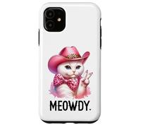 Meowdy Cat Bachelorette Party Pink Cowgirl Hat Cat Cowboy Coque pour iPhone 11