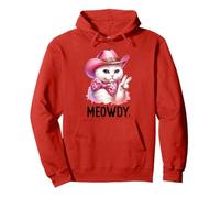 Meowdy Cat Bachelorette Party Pink Cowgirl Hat Cat Cowboy Sweat à Capuche