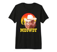 Meowdy! Funny Country Music Cat Cowboy Hat Vintage T-Shirt Haut de Gamme