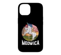 Meowica Cat Unicorn American Flag 4th of July Patriotic Coque pour iPhone 14