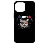 Meowica USA American Flag Cat Funny Patriotic 4th of July Coque pour iPhone 16 Pro Max