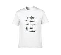MEOWKIT Men's Cotton Shirt Salty Crew Mapped Soft and Light White L