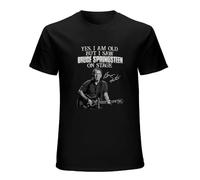 MEOWKIT Men's Yes I Am Old But I Saw Bruce-Springsteen on Stage T-Shirt Vintage Gift Black L