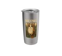 Meowl - Argot de jeu Funny Meow Cat Owl Brainrot Meme Gobelet isotherme en acier inoxydable double paroi