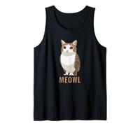 Meowl Chat Hibou Meme Design - Internet Brainrot Culture Débardeur
