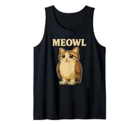 Meowl - Funny Meow Cat Owl Brainrot Meme Teen Kids Gaming Débardeur