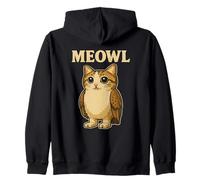 Meowl - Funny Meow Cat Owl Brainrot Meme Teen Kids Gaming Sweat à Capuche