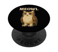 Meowl - Mème de Jeu Amusant pour Chat et Chouette PopSockets PopGrip Adhésif