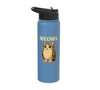 Meowl - Mème de jeu amusant pour chat et chouette Stainless Steel Insulated Water Bottle