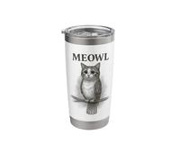 Meowl Sketch - Argot de jeu Meow Cat Owl Brainrot Meme Gobelet isotherme en acier inoxydable double paroi