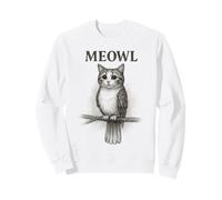 Meowl Sketch - Meow Cat Owl Brainrot Meme Teen Kids Gaming Sweatshirt