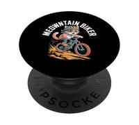 Meowntain Biker Fun Cat on Adventure PopSockets PopGrip Adhésif
