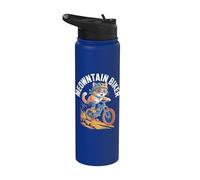 Meowntain Biker Fun Cat On Adventure Stainless Steel Insulated Water Bottle