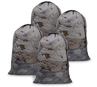 Meowoo 4PCS Filet Linge Machine à Laver, 70x90cm Filet Linge Avec Cordon de Serrage Sac a Linge Réutilisable, Sac a Linge Machine a Laver et Ddurable pour Chemisier Sous-vêtements, Soutien-Gorge, Noir