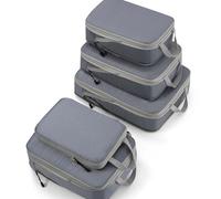 Meowoo 5Pcs Organisateur Valise Avec Compression, Compressive Packing Cubes, Cube de Rangement Voyage pour Vêtements, Sac de Compression Voyage, Gris
