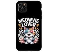 Meowvie Lover Cat Movie Night Lunettes Popcorn 3D Coque pour iPhone 11 Pro Max