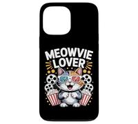 Meowvie Lover Cat Movie Night Lunettes Popcorn 3D Coque pour iPhone 13 Pro Max