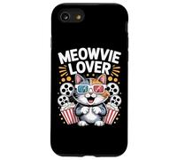 Meowvie Lover Cat Movie Night Lunettes Popcorn 3D Coque pour iPhone SE (2020) / 7/8