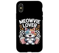 Meowvie Lover Cat Movie Night Lunettes Popcorn 3D Coque pour iPhone X/XS
