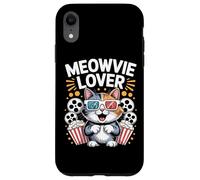 Meowvie Lover Cat Movie Night Lunettes Popcorn 3D Coque pour iPhone XR