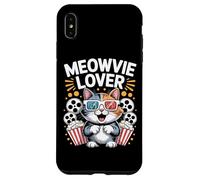 Meowvie Lover Cat Movie Night Lunettes Popcorn 3D Coque pour iPhone XS Max