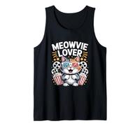 Meowvie Lover Cat Movie Night Lunettes Popcorn 3D Débardeur