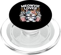 Meowvie Lover Cat Movie Night Lunettes Popcorn 3D PopSockets PopGrip pour MagSafe