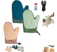 Meowvo All-inOne Grooming Mist Glove for Pets, Anti-Static Double Sided Pet Grooming Gloves with Spray, 3-in-1 Self-Cleaning Brush and Hydrating Spray Glove for Dogs & Cats (Green+blue+pink)