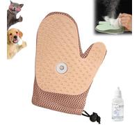Meowvo Grooming Mist Glove for Pets, Meowvo Pet Hair Removal Glove, Cat Grooming Gloves Cat Brush Glove for Dogs & Cats, Reusable Quick Deshedding Tools (Almond)