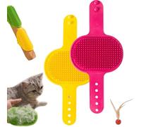 Meowvo Silicone Grooming Strap Pad for Cats, Cat Self Groomer, Adjustable Silicone Pet Grooming Tool, Silicones Cats Massager, for Climbing Frames Table Legs (2PCS-f)
