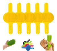 Meowvo Silicone Grooming Strap Pad for Cats, Cat Self Groomer Brush, Silicone s Scratcher and Massager, Grooming Strap Pad for Climbing Frames Table Leg (5Pcs-Yellow)