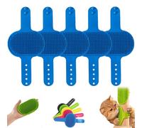 Meowvo Silicone Grooming Strap Pad for Cats, Cat Self Groomer Brush, Silicone s Scratcher and Massager, Grooming Strap Pad for Climbing Frames Table Leg (5Pcs-Blue)