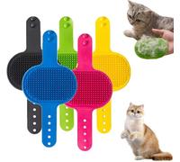Meowvo Silicone Grooming Strap Pad for Cats, Silicone Grooming Strap Pad, 2-in-1 Self-Cleaning brush, For Climbing Frames Table, Adjustable Scratching Post Cover Protector, Easy to Use (Mix*5)