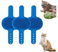 Meowvo Silicone Grooming Strap Pad for Cats, Silicone Grooming Strap Pad, 2-in-1 Self-Cleaning brush, For Climbing Frames Table, Adjustable Scratching Post Cover Protector, Easy to Use (Blue*3)