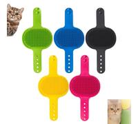 Meowvo Silicone Grooming Strap Pad for Cats, Silicone Grooming Strap Pad - 2-in-1 Self-Groomer, Adjustable Silicones Cats Brush, for Climbing Frames Table, Indoor Using (5*H)