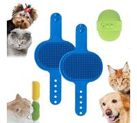 Meowvo Silicone Grooming Strap Pad for Cats, Silicone Grooming Strap Pad - 2-in-1 Self-Groomer, Adjustable Silicones Pet Grooming Tool for Climbing Frames Table Legs (Blue)