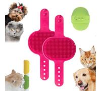 Meowvo Silicone Grooming Strap Pad for Cats, Silicone Grooming Strap Pad - 2-in-1 Self-Groomer, Adjustable Silicones Pet Grooming Tool for Climbing Frames Table Legs (Red)