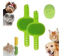 Meowvo Silicone Grooming Strap Pad for Cats, Silicone Grooming Strap Pad - 2-in-1 Self-Groomer, Adjustable Silicones Pet Grooming Tool for Climbing Frames Table Legs (Green)